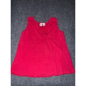 Duo Maternity Red Cotton Surplice V-Neck Sleeveless Tank Top XL Lettuce Hem